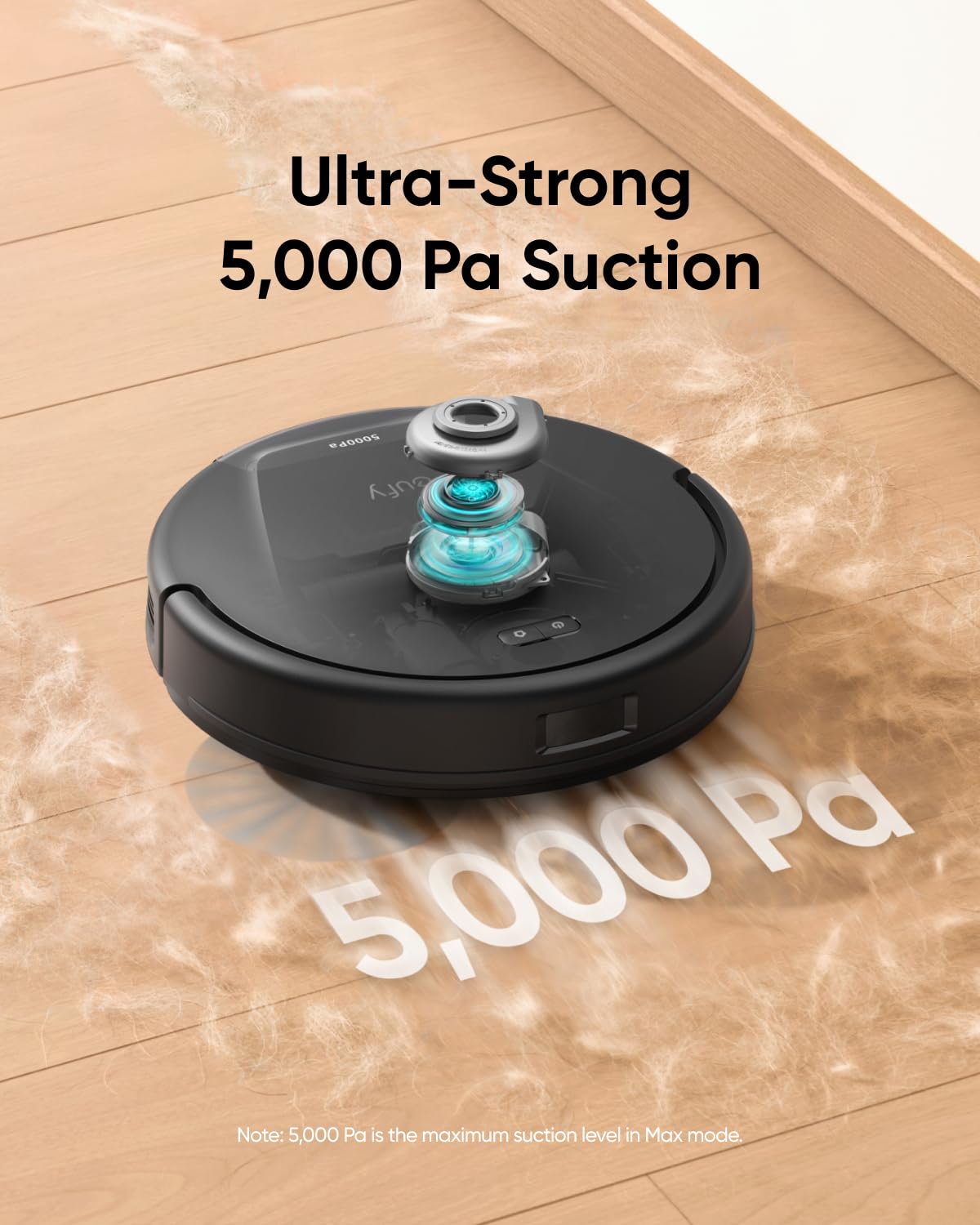 eufy L60 Robot Vacuum Cleaner, Ultra Strong 5,000 Pa Suction to Remove Hair, Dust, iPath Laser Navigation, For Deep Floor Cleaning, Ideal for Pet Hair and Hard Floors