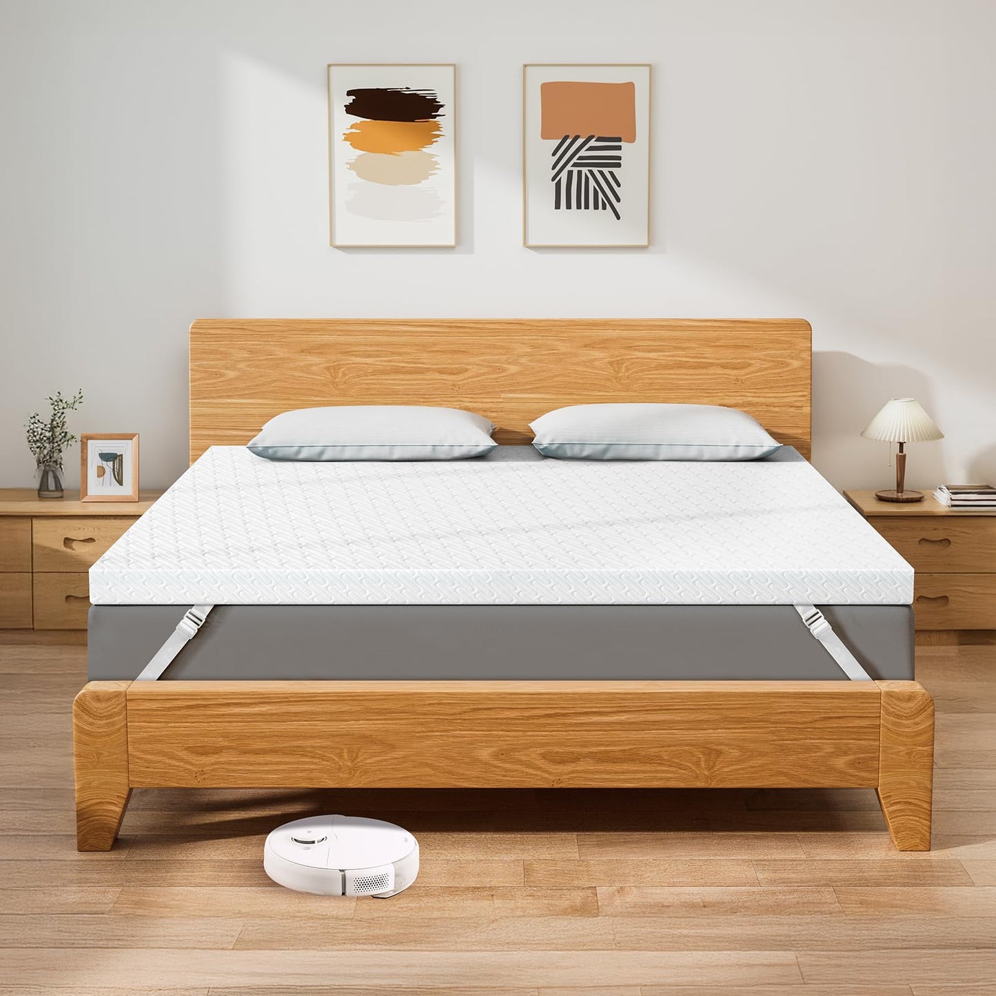 DOPEDIO Memory Foam Mattress Topper king Bed,OEKO-TEX Certified,Breathable & Anti-Slip Design,Machine Washable Zipped Bamboo Cover(150x200x8cm)