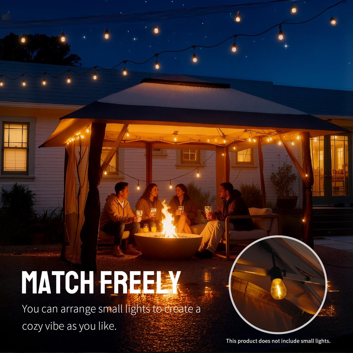 CROWN SHADES 4m x 4m Pop Up Gazebo, Double Roof Pop Up Party Tent Canopy with Zipped Mesh Sides, Height-Adjustable Garden Shelter for Patio & Outdoor Events, Includes Carry Bag