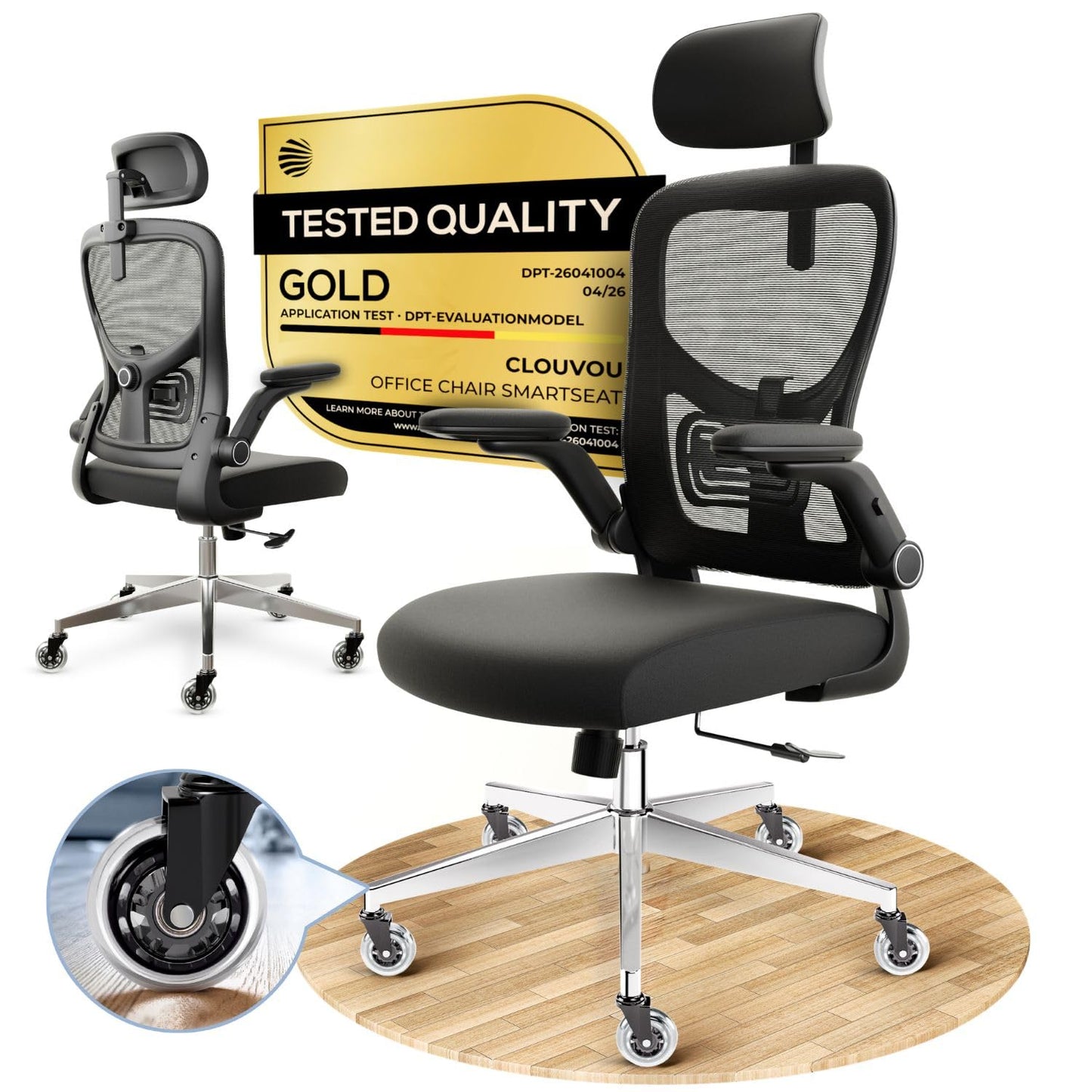 CLOUVOU SmartSeat Ergonomic Office Chair [BEST RATED] Desk Chair 100% Adjustable | Computer Chairs & Gaming Chair Adults | Desk Chair For Home Office Chair Ergonomic | Up To 330lbs