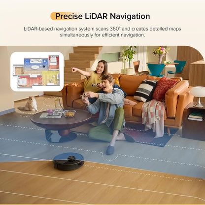 roborock Q7 M5 Robot Vacuum Cleaner with Mop, 10,000Pa HyperForce Suction, Dual Anti-Tangle System, PreciSense LiDAR Navigation, APP-Controlled Mopping, Ideal for Pet Hair and Hard Floors