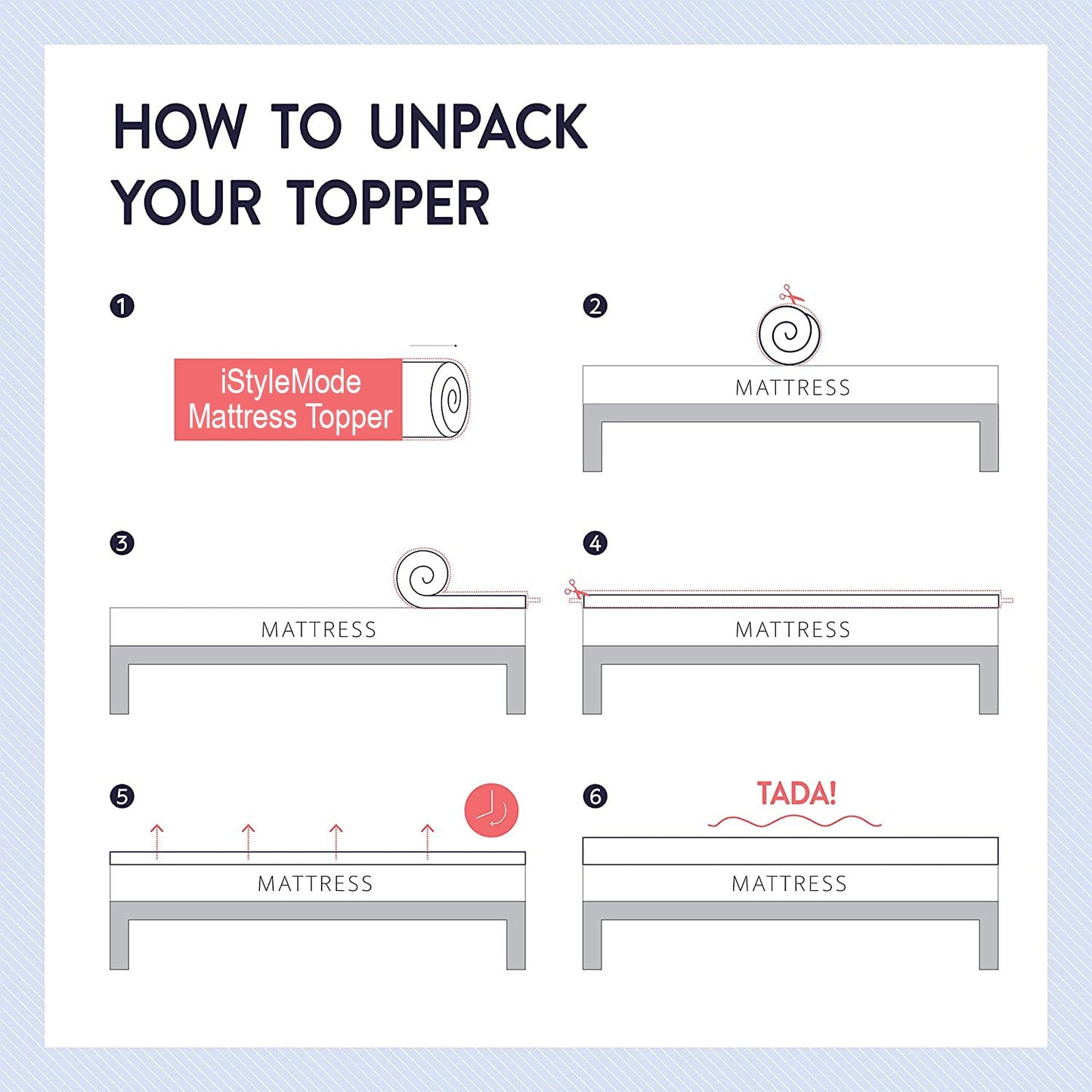 Orthopaedic Memory Foam Mattress Topper - Standard UK Sizes 1" 2" 3" 4", Various Thicknesses/Depths Available, Soft & Comfortable, Memory Foam Durable (4" Double, 190 x 137 x 10cm)
