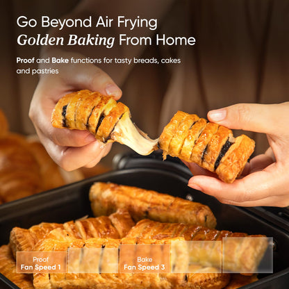 Cosori Air Fryer TurboBlaze 6L, Serves 3–6, 9-in-1 Fast & Energy-Saving, 5 Fan Speeds, 30–230°C, Quiet,Non-stick, Dishwasher-Safe, Recipe Book Included