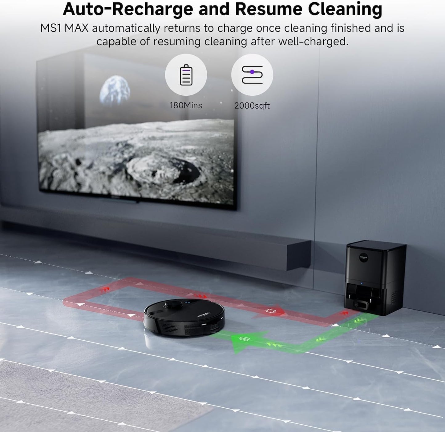 MONSGA Robot Vacuum with Mop, 7000Pa Powerful Suction, Lidar Navigation Robotic Vacuum with 3.5L Self-Empty Station, 180mins Runtime, APP/Remote/Voice Control, for Hard Floors and Carpets (MS1MAX)