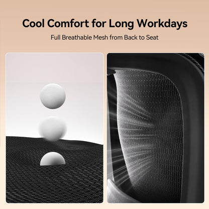SIHOO B100 Ergonomic Office Chair, Comfy Desk Chair with Adaptive Dynamic Lumbar Support, Computer Chair with Extra Wide Headrest, Flip-Up Armrests, 90-135° Tilt Lock and Breathable Mesh Cushion