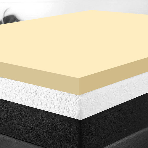 Orthopaedic Memory Foam Mattress Topper - Standard UK Sizes 1" 2" 3" 4", Various Thicknesses/Depths Available, Soft & Comfortable, Memory Foam Durable (4" Double, 190 x 137 x 10cm)