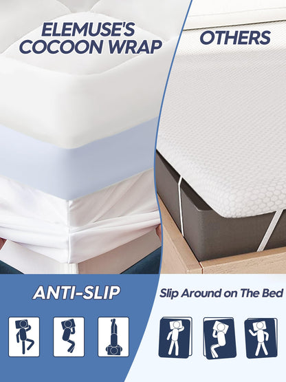 ELEMUSE Firm Mattress Topper Kingsize Bed for Back Pain Relief with Washable Cover, King Mattress Topper with OEKO-TEX & CertiPUR-US (King Size-150x200cm)