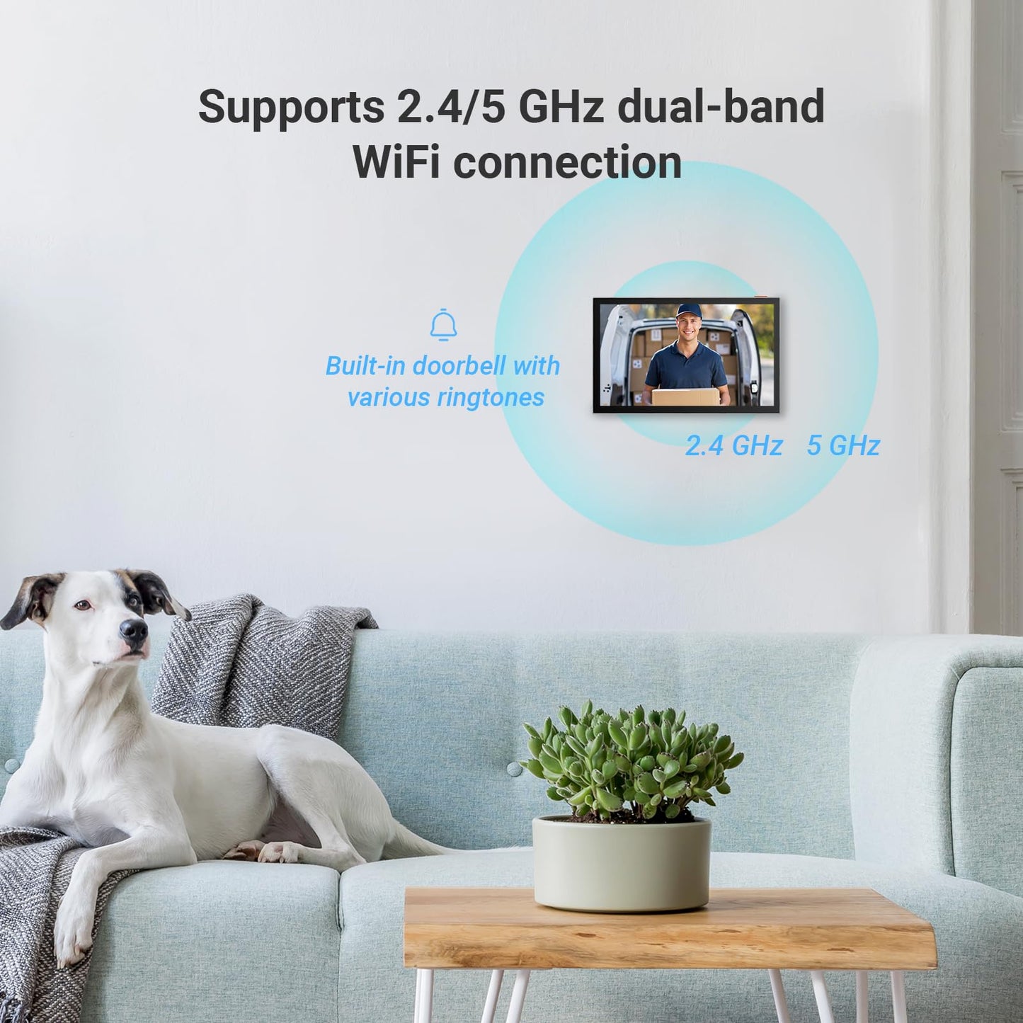 EZVIZ WiFi Video Door Phone Intercom System 1080P, 7'' Color Touch Monitor, Video Doorbell 2 Wire Peephole, Two-Way Talk, Remote Unlock, Two-Way Audio, Night Vision, Slim Design, CP5