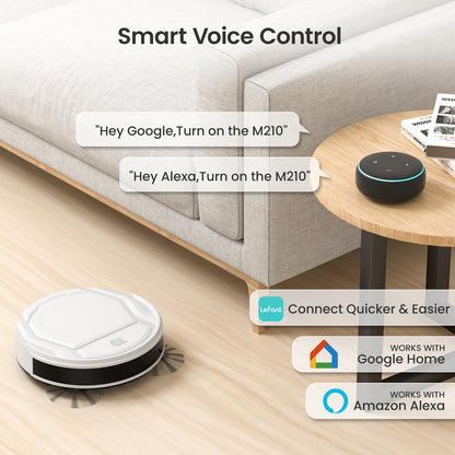 Lefant M210 Robot Vacuum Cleaner, 2200Pa Strong Suction, 7.8cm Thin 28cm DIA, Automatic Self-Charging Small Robotic Vacuums, Wi-Fi/App/Alexa Control, Ideal for Pet Hair Hard Floor and Carpet