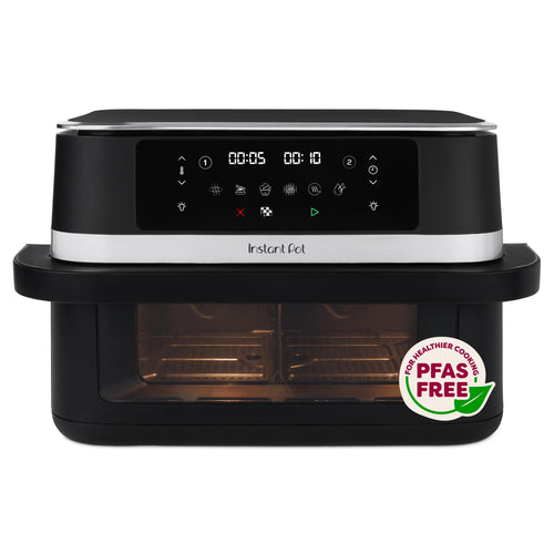 Instant Pot Vortex VersaZone 12L Air Fryer, PFAS Free, Large, Twin 6L Baskets, 8-in-1, Dehydrate, Grill, Bake, Roast, Reheat, Easy Clean, Dishwasher Safe, Black Pepper