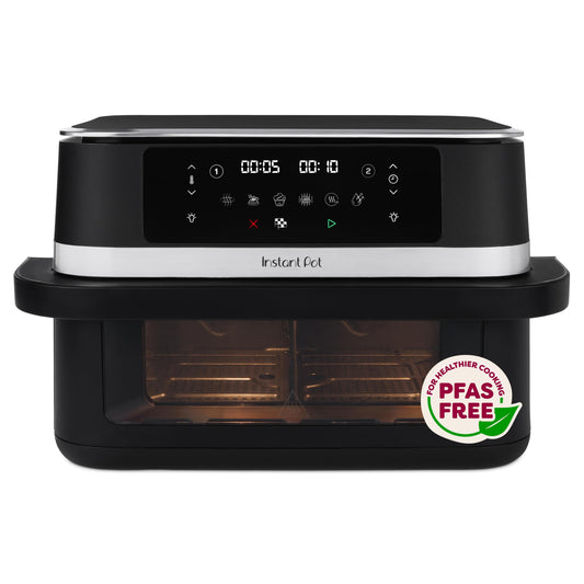 Instant Pot Vortex VersaZone 12L Air Fryer, PFAS Free, Large, Twin 6L Baskets, 8-in-1, Dehydrate, Grill, Bake, Roast, Reheat, Easy Clean, Dishwasher Safe, Black Pepper