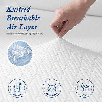 DOPEDIO Memory Foam Mattress Topper king Bed,OEKO-TEX Certified,Breathable & Anti-Slip Design,Machine Washable Zipped Bamboo Cover(150x200x8cm)