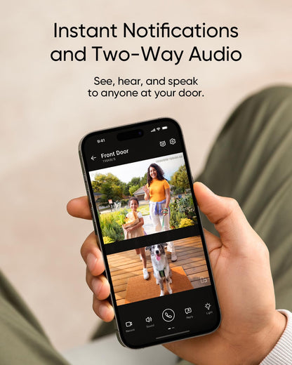 eufy Security Video Doorbell E340 Dual Cameras with Delivery Guard 2K FHD Wireless Doorbell Camera,Wired or Battery Powered,Colour Night Vision,AI Motion/Package Detection,No Monthly Fee, Built-in 8GB