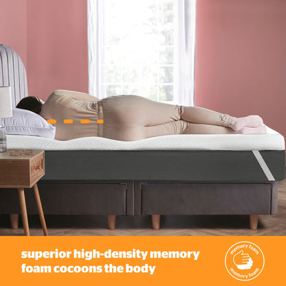 Silentnight Impress Memory Foam Mattress Topper - 7cm Deep Luxury Orthopaedic Pressure Relief Hypoallergenic Bed Topper for Back & Neck Pain - Elasticated Straps & Machine Washable Cover, Super King