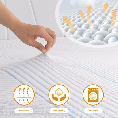 Sleremind Super King Size Mattress Toppers, Memory Foam Mattress Topper Super King Size Bed 10cm with Machine Washable Cover,Pressure Relief & Breathable,180 * 200 * 10cm