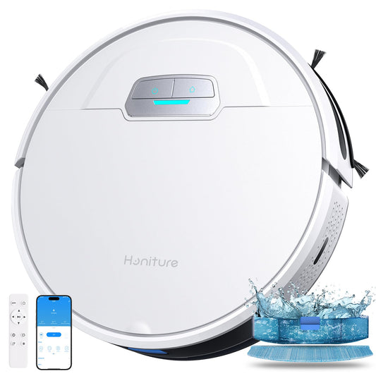HONITURE Robot Vacuum Cleaner with Mop, G20 Robotic Vacuums with Mapping, 7000Pa Strong Suction, Carpet Booster, Wi-Fi/APP/Alexa/Remote, Ideal for Pet Hair, Hard Floor and Carpet, 7.6cm Thin