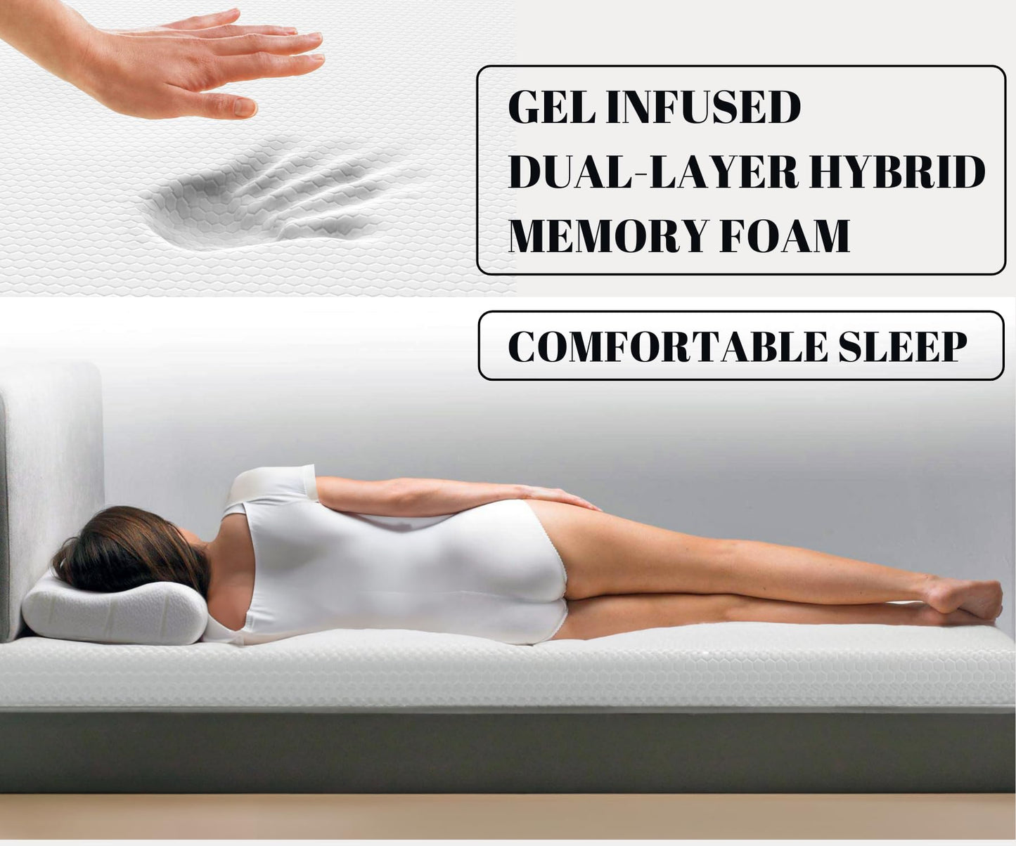 Sleepy Owl 4 Inch Memory Foam Mattress Topper KING Bed, 10cm Thick Gel Infused Orthopedic Mattress Pad for Back Pain, Removable Washable Zipped Cover with Elastic Straps (King 150x200, 10 cm)