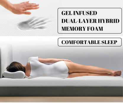 Sleepy Owl 4 Inch Memory Foam Mattress Topper KING Bed, 10cm Thick Gel Infused Orthopedic Mattress Pad for Back Pain, Removable Washable Zipped Cover with Elastic Straps (King 150x200, 10 cm)