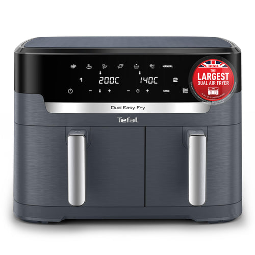 Tefal XXL Fryer 11 L, Double Drawer Oil-free, Very Crunchy, Frying, Baking, Heating, Drying, 7 Preset Programs, Washable