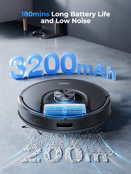 Laresar Clean Robot Vacuum and Mop, 8000Pa Suction, 180Min Runtime, Robotic Vacuum Cleaner with Lidar Navigation Mapping, APP/Voice Control, Ideal for Pet Hair, Carpet and Hard Floors, Mars01