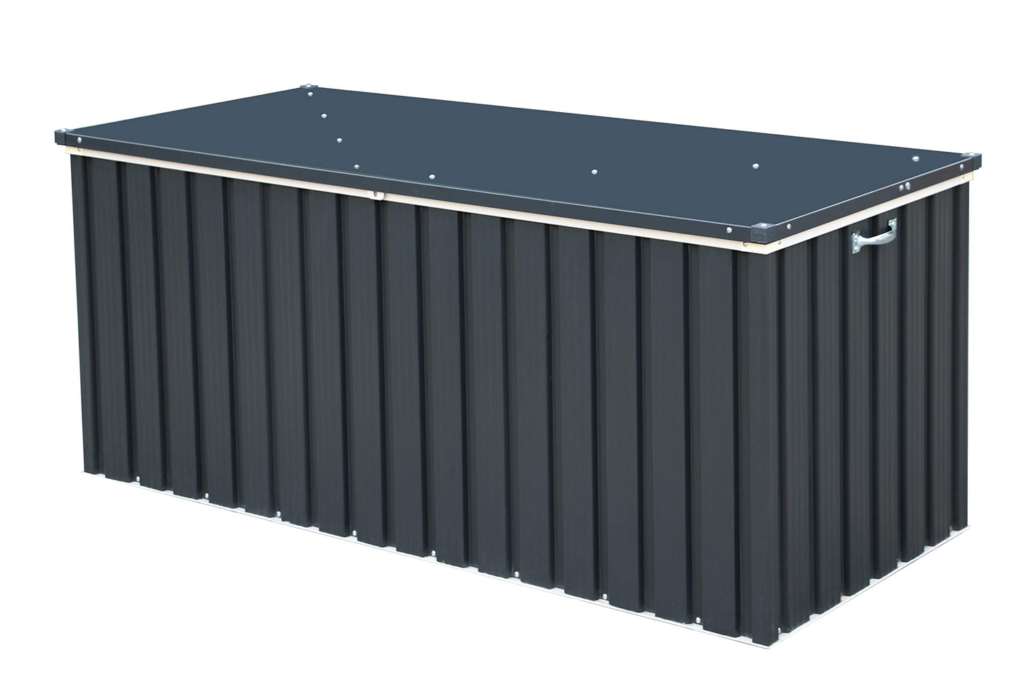 Duramax DH 1.7 Metal Cushion Box (770 L) with Hydraulic Gas Cylinder & Padlock Eye, Garden Furniture Storage, Outdoor Storage Container, Weather-Resistant Furniture Patio Deck Box, Anthracite