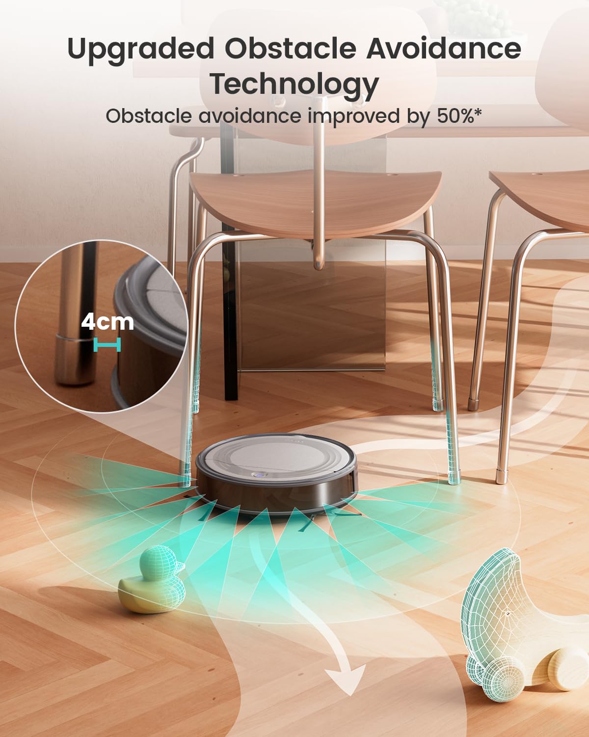 Lefant M310 Robot Vacuum Cleaner, 4500Pa Strong Suction, 180 Min, 7.9 cm Thin 28 cm Diameter, Automatic Self-Charging Small Robotic Vacuum, 2.4G Wi-Fi/App/Alexa Control, Ideal for Pet Hair Hard Floor