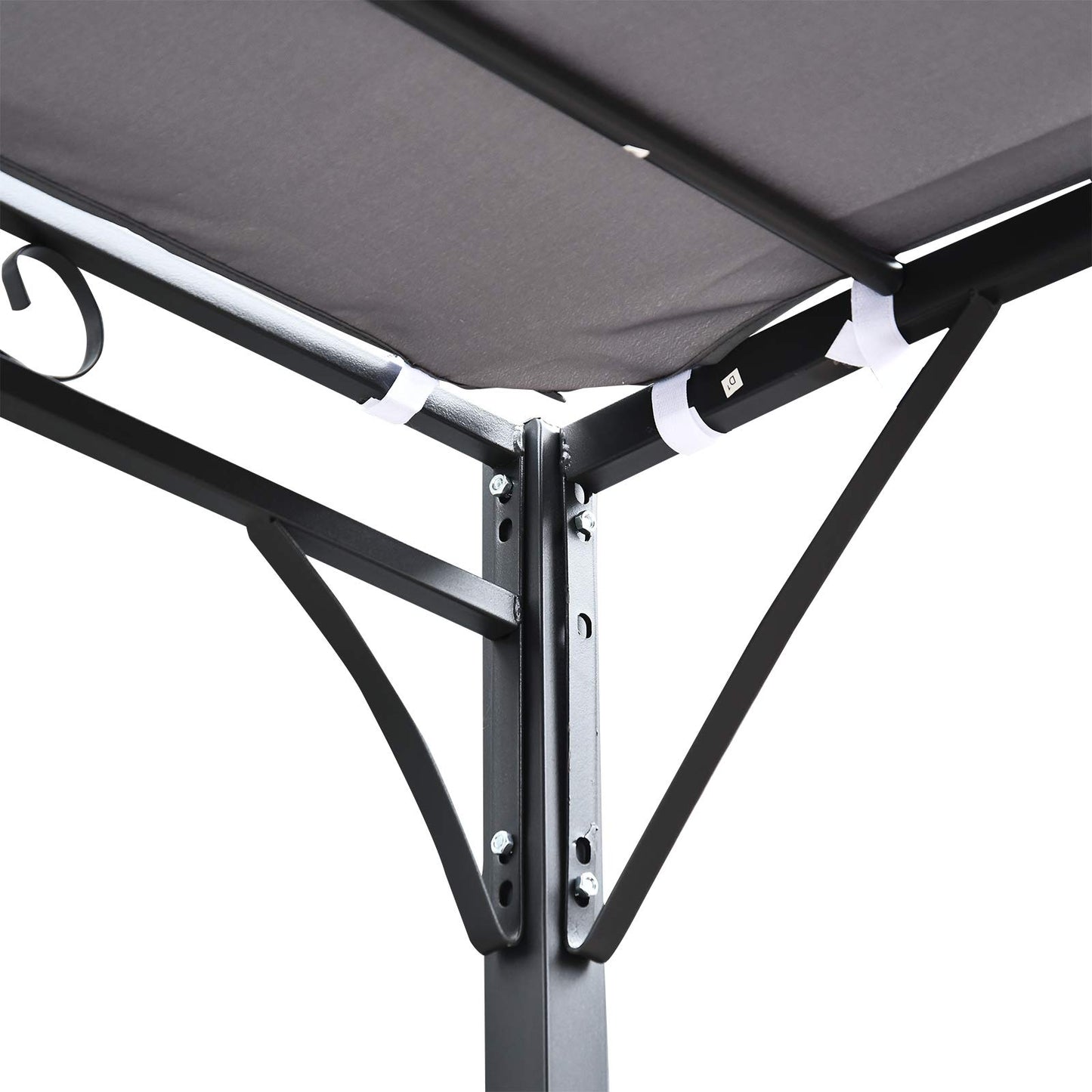Outsunny 3 x 3(m) Pergola Gazebo Metal Frame Elegant Scrolling Weather-Resistant Canopy Sun Rain Shade Garden Outdoor Shelter, Grey