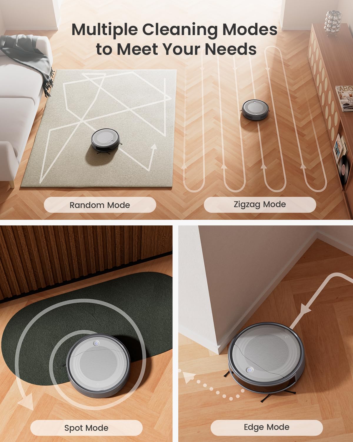 Lefant M310 Robot Vacuum Cleaner, 4500Pa Strong Suction, 180 Min, 7.9 cm Thin 28 cm Diameter, Automatic Self-Charging Small Robotic Vacuum, 2.4G Wi-Fi/App/Alexa Control, Ideal for Pet Hair Hard Floor