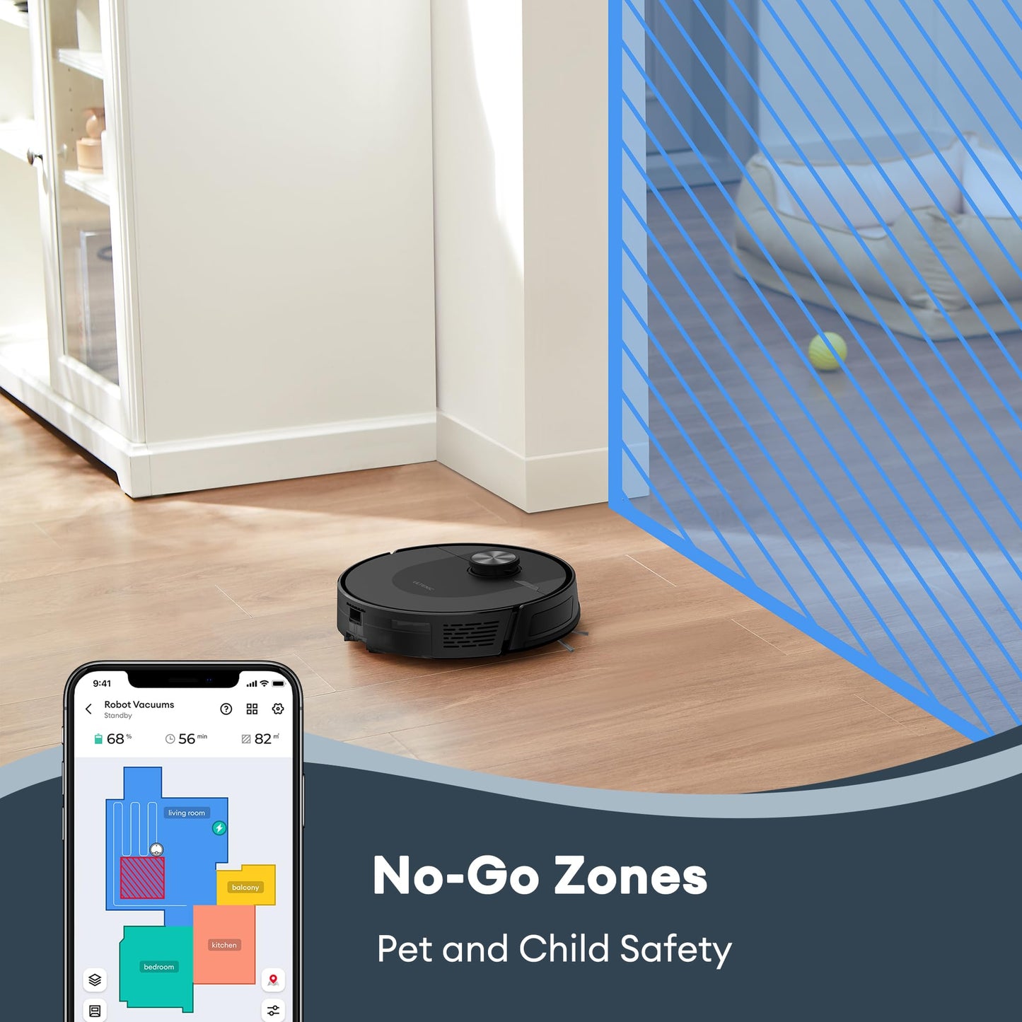 Ultenic Robot Vacuum Cleaner with Mop 8000Pa/200Mins, Precision LiDAR Navigation, 3 in 1 Sweep & Mop Robot,5 Maps, No-go Zone, App Control for All Floor, Carpet & Pet Hair