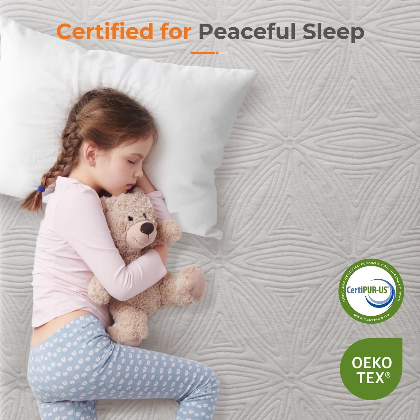 Vesgantti Mattress Topper for Double Bed, Gel Memory Foam Mattress Topper for Cool Sleep & Back Pain Relief, with Washable Cover & Corner Elastic Straps, CertiPUR-US Certified, 135x190x7.5cm