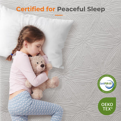 Vesgantti Mattress Topper for Double Bed, Gel Memory Foam Mattress Topper for Cool Sleep & Back Pain Relief, with Washable Cover & Corner Elastic Straps, CertiPUR-US Certified, 135x190x7.5cm