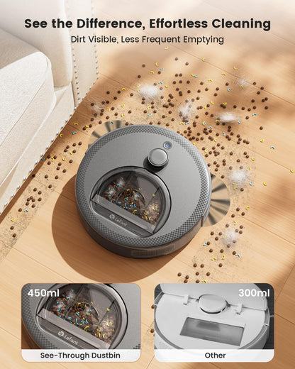 Lefant M330 Pro Robot Vacuum Cleaner with Mop, 5000Pa Suction, dToF Laser Navigation | 190° Obstacle Detection, WiFi 2.4G/5G & App/Alexa Control,150 Mins Runtime, Grey