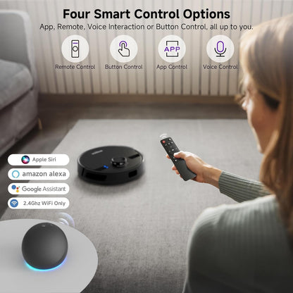 MONSGA Robot Vacuum with Mop, 7000Pa Powerful Suction, Lidar Navigation Robotic Vacuum with 3.5L Self-Empty Station, 180mins Runtime, APP/Remote/Voice Control, for Hard Floors and Carpets (MS1MAX)