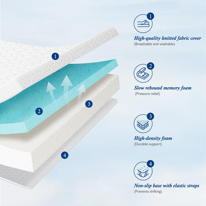 DOPEDIO Memory Foam Mattress Topper king Bed,OEKO-TEX Certified,Breathable & Anti-Slip Design,Machine Washable Zipped Bamboo Cover(150x200x8cm)
