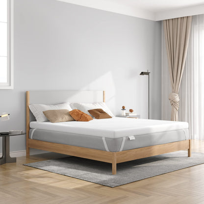 Vesgantti 4 Inch Memory Foam Mattress Topper King Size, Gel & Bamboo Charcoal Infused Bed Topper for Cooling Sleep & Pressure Relieving, with Washable Cover-150 x 200 x 10CM