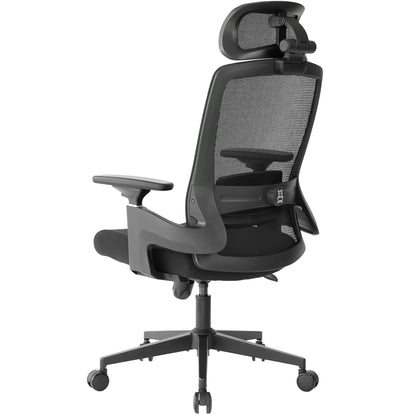 Realm of Thrones AVALON Ergonomic Office Chair for Home, Gaming Desk Chair, 3D Headrest/High Back Mesh/Comfort Cushion Seat/3D Armrests/Adjustable Lumbar Support/Heavy Duty Steel Base (Black)