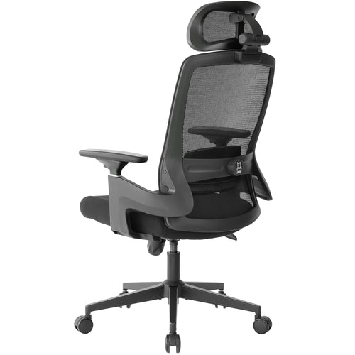 Realm of Thrones AVALON Ergonomic Office Chair for Home, Gaming Desk Chair, 3D Headrest/High Back Mesh/Comfort Cushion Seat/3D Armrests/Adjustable Lumbar Support/Heavy Duty Steel Base (Black)