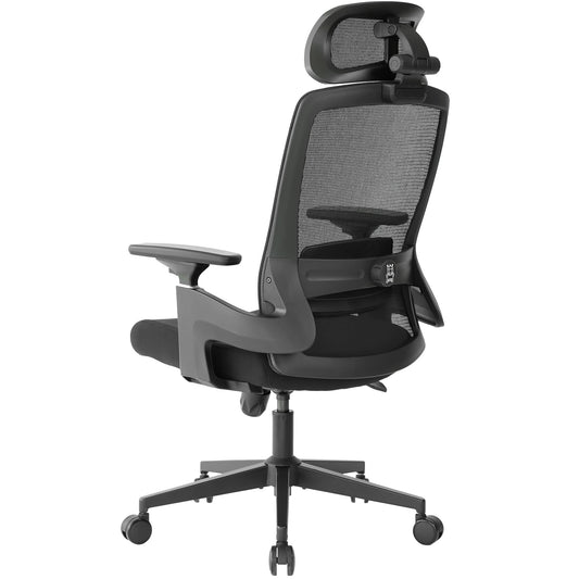 Realm of Thrones AVALON Ergonomic Office Chair for Home, Gaming Desk Chair, 3D Headrest/High Back Mesh/Comfort Cushion Seat/3D Armrests/Adjustable Lumbar Support/Heavy Duty Steel Base (Black)