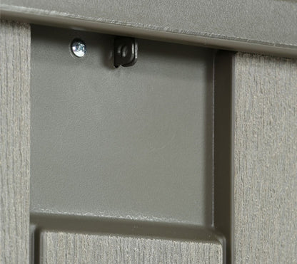 LIFETIME Plastic Wood Grain Textured Storage Box Desert Sand/Grey, 151x72x69 cm