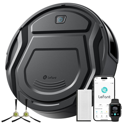Lefant M210 Pro+ Robot Vacuum Cleaner - 4000Pa Strong Suction, PreciSense Obstacle Avoidance, Mini & Quiet, 200 Mins Runtime, Self-Charging, for Pet Hair/Hard Floors, Black