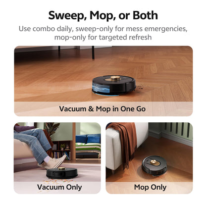 Vexilar W9 Robot Vacuum Cleaner with Mop,8000Pa Robotic Vacuum with LiDAR Navigation,15 No-go Zones, 150 Min Max Runtime, App Control, 3-in-1 Sweep and Mop Robot for Pet Hair, Carpet and Hard Floors