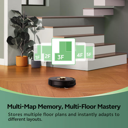 Vexilar W9 Robot Vacuum Cleaner with Mop,8000Pa Robotic Vacuum with LiDAR Navigation,15 No-go Zones, 150 Min Max Runtime, App Control, 3-in-1 Sweep and Mop Robot for Pet Hair, Carpet and Hard Floors