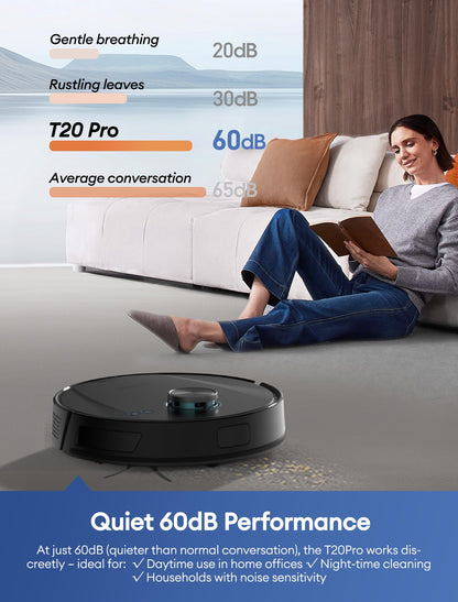 Ultenic Robot Vacuum Cleaner with Mop, Powerful 10000Pa/200 Mins Self-Emptying Robot Vacuum, LiDAR Navigation, 4 in 1 Robotic Vacuum for Pet Hair, Carpet, Hard Floor(T20 Pro+)