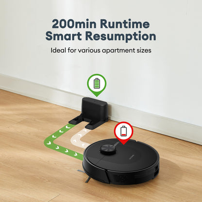 Ultenic Robot Vacuum Cleaner with Mop 8000Pa/200Mins, Precision LiDAR Navigation, 3 in 1 Sweep & Mop Robot,5 Maps, No-go Zone, App Control for All Floor, Carpet & Pet Hair