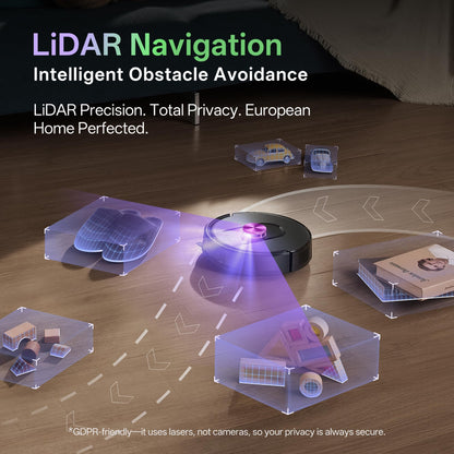 Vexilar Robot Vacuum and Mop with Multi-Cyclone Bagless Self Emptying Docking Station, 10000Pa Suction, LiDAR Navigation, 5 Maps, 180Min Runtime, Robotic Vacuum for Pet Hair, Carpet and Hard Floor