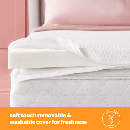 Silentnight Impress Memory Foam Mattress Topper - 7cm Deep Luxury Orthopaedic Pressure Relief Hypoallergenic Bed Topper for Back & Neck Pain - Elasticated Straps & Machine Washable Cover, Super King