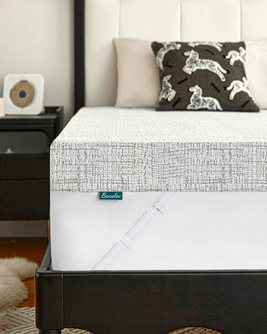 Bacalar Mattress Topper Double Bed Thick, Double Firm Mattress Topper for Back Pain Relief