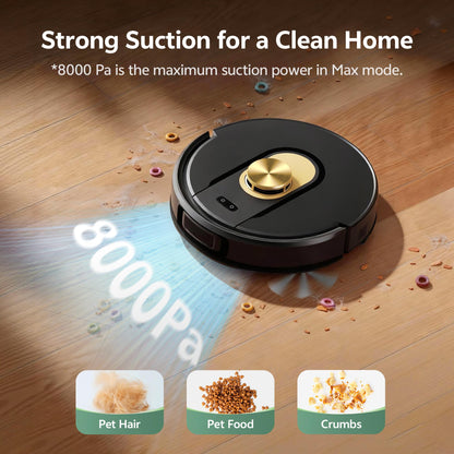Vexilar W9 Robot Vacuum Cleaner with Mop,8000Pa Robotic Vacuum with LiDAR Navigation,15 No-go Zones, 150 Min Max Runtime, App Control, 3-in-1 Sweep and Mop Robot for Pet Hair, Carpet and Hard Floors