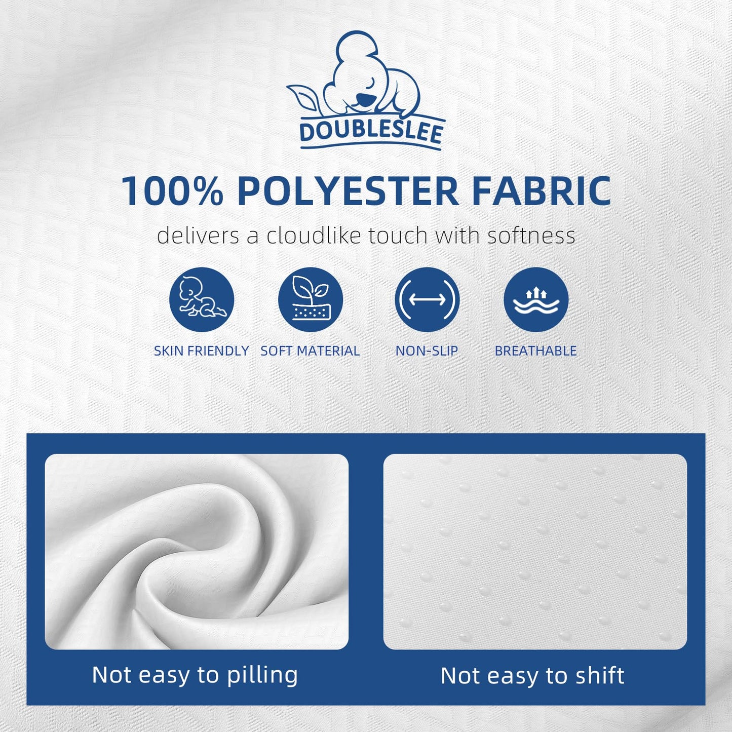 Doubleslee 4 Inch Memory Foam Mattress Topper Double Bed, Gel-Infused Cooling Orthopedic Double Mattress Topper for Back Pain Relief, Washable Cover With Elastic Straps 135x190x10cm