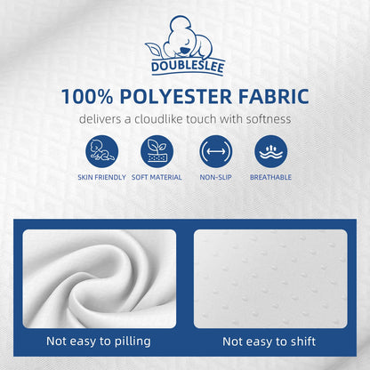 Doubleslee 4 Inch Memory Foam Mattress Topper Double Bed, Gel-Infused Cooling Orthopedic Double Mattress Topper for Back Pain Relief, Washable Cover With Elastic Straps 135x190x10cm